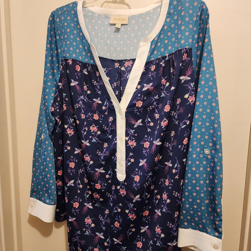 ModCloth floral Henley blouse 1X